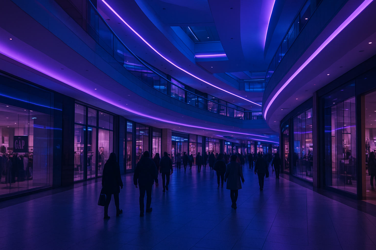Interior de un centro comercial moderno